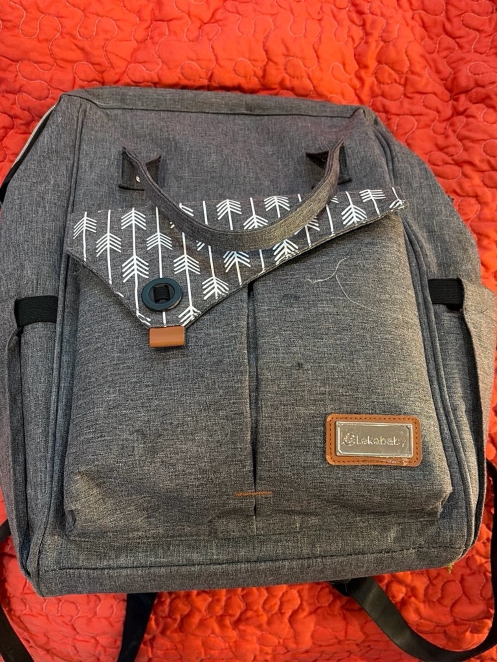 Gray Arrow-Print Men's Backpack